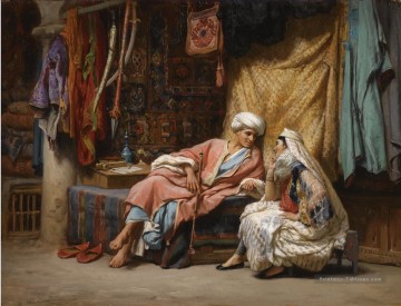 DANS LE TUNIS DE SOUK Frederick Arthur Bridgman Arabe Peinture à l'huile